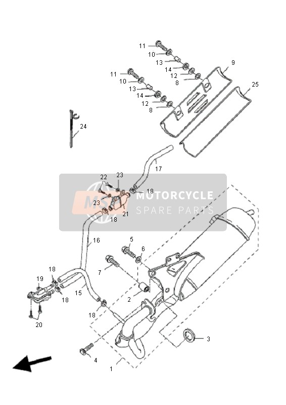 Yamaha CW50 BWS 2009 Échappement pour un 2009 Yamaha CW50 BWS